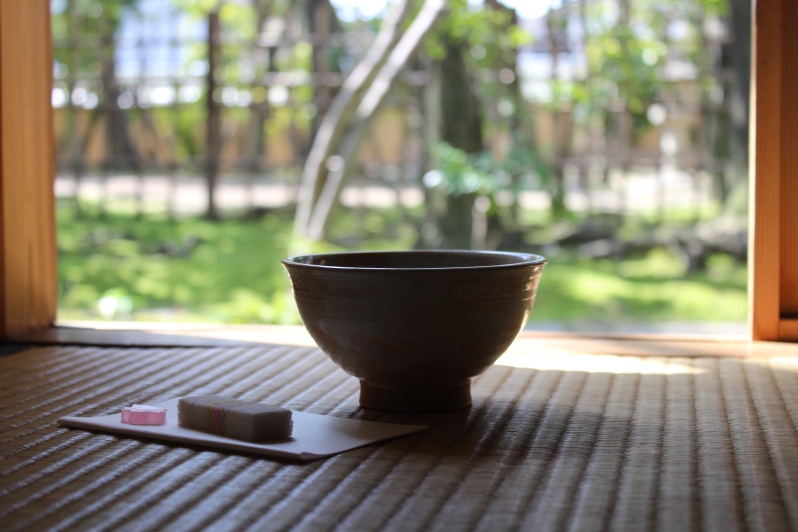 Tea with a garden view