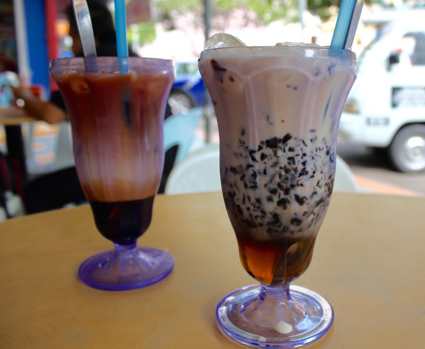 Three layer coffee and grass jelly